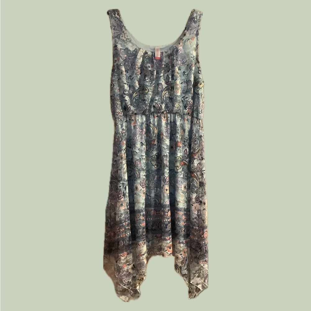 Boho Paisley High-Low Dress with Smocked Waist